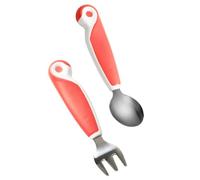 ASAKKURA 1set Cutlery Fork Spoon for Boy Girl Ergonomic Design Anti-Slip Handle for Self-Feeding and Developing Coordination Skills Sakura
