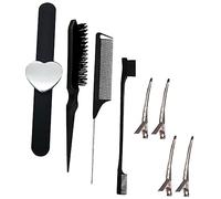 ASAKKURA 1set Detangling Comb Kit Heart Slap Wrist Band Dual-sided Rat Tail Hair Styling Combs for Easy Hair Parting and Gentle Detangling Home Use Random Style