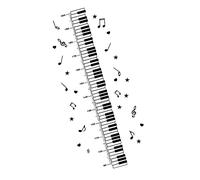 ASAKKURA 1sheet Piano Pattern Wall Decal Removable Height Measurement Sticker for Boys and Girls Room Playroom and Classroom Decor Fun and Creative Design for Smooth