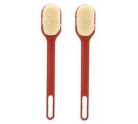 ASAKKURA 2 Pcs Bath Brush Body Massage Brush with Nylon Corrugated Wool and Plastic Handle, Exfoliate and Remove Excess Oil, Long Handle for Household Use Seasons