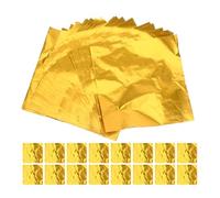 ASAKKURA 200pcs Golden Foil Candy Wrappers for Chocolates Square Shape Candy Papers with Reliable Performance and Versatile Use for Personal Enjoyment and Gifting