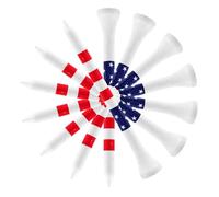 ASAKKURA 20pcs Colored Striped Wooden Golf Ball Tees 83mm Reusable Golf Ball Holders Sturdy Small Supplies for Driving Range and Training