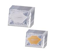 ASAKKURA 20pcs Moisturizing Lip Mask Pads Hydrating Crystal Lip Care Film for Dry and Chapped White and Gold Design Suitable for Daily Skin Treatment