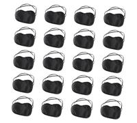 ASAKKURA 20pcs Supple Sleep Blindfold Sleeping Elastic Eye Mask Black Non-Woven Cloth Soft Skin-Friendly Block Light for Travel Camping Most People