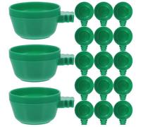 ASAKKURA 25pcs Bird Feeder Cup Parrot Food Organizer Easy to Clean Reusable Plastic 1.57x1.57x0.98in Can Be Installed on Pet Wire Cage Suitable for Parrot Cockatiel Friends and Families Who