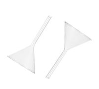 ASAKKURA 2pcs 100mm Short Stem Laboratory Glass Triangular Funnels Borosilicate Scientific Filling Funnels for Precision Pouring in Science Lab and Kitchen Use