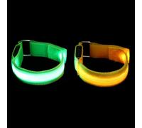 ASAKKURA 2pcs Adjustable Bracelet Safety Band LED Light Nylon High Visibility Adjustable Design Sports Jogging Armband for Night Running