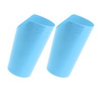 ASAKKURA 2pcs Adult Non-Spill Nursing Cups for Elderly and Disabled Patients with Cut-Out Drinking Spout, Blue Bedside Liquid Feeding Cups Suitable for Dysphagia Care and Hospital Use