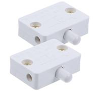 ASAKKURA 2pcs Automatic Cabinet Door Switches with Button Electrical Wardrobe Touch Light Control for Kitchen Closet Pantry White Mechanical Door Contact