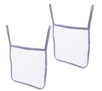 ASAKKURA 2pcs Baby Stroller Organizer Bags with Mesh Hanging Storage, Universal Pushchair Accessories for Diapers and Snacks, White Mesh Trolley Bag for Travel and Outdoor Use