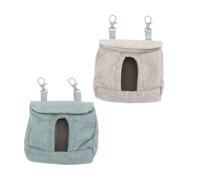 ASAKKURA 2Pcs Capacity Rabbit Hay Feeder Bag for Guinea Pig Accessories Breathable Storage Hanging Food Bag Comfortable Cloth Material Machine Washable Small Pet Feeder