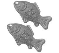 ASAKKURA 2pcs Cast Iron Iron Fish Cooking Tool for Vegan and Athlete Sturdy Kitchen Utensil for Soup and Food Preparation