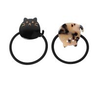 ASAKKURA 2pcs Cat Hair Set Cute Acetate Hair Ties for Boy Girl Black Colors for Girls Hairstyles and Everyday Wear