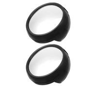 ASAKKURA 2pcs Computer Screen Rearview Mirror with Magnifying Function, Black Desk Rear-view Mirror for Office Cubicle, Wide Visual Field Monitor Magnifier for Workspace Safety