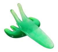 ASAKKURA 2pcs Deep Green 5-Tooth Scalp Massage Comb and Y-Shaped Eye Scraping Fork Set, Multifunctional Head Massaging Tool for Gua Sha Therapy and Acupuncture Point Relaxation