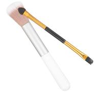 ASAKKURA 2pcs Double Head Eyeshadow Highlighter Brush 4.32x0.79x0.39in Stylish Plastic Wool Makeup Tools for Women Create Looks Personal Home Professional Beauty Salon