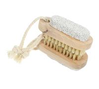 ASAKKURA 2pcs Double-Sided Foot Brush and Pumice Stone Set 9.5x4cm Handheld Exfoliating Nail Cleaner for Dead Skin Removal and Foot Scrubbing in Bathing Care