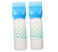 ASAKKURA 2pcs Hair Dyeing Applicator Bottle Graduated Scale Root Comb for Hair Color Application Durable Compact Practical Design for Easy Use