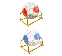 ASAKKURA 2pcs Hamster Bracket Running Wheels Running Ball Entertaining Small Size Pp Material 12cm Diameter Pet Exercise for Small Hamsters Families and Friends