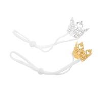 ASAKKURA 2pcs Hamster Crown Dress up Headwear for Small Animals and Rabbits, Adjustable Alloy Tiara with Eye-catching Design, for Festive Moments and Celebrations