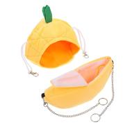 ASAKKURA 2pcs Hamster Hammock Small Pet Hammock Creative Practical Easy to Clean Cotton Velvet Banana Pineapple Shape Hanging Bed for Furry Chinchillas and Little Mice Family Friends