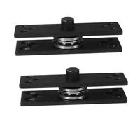 ASAKKURA 2pcs Heavy Duty Door Pivot Hinges Stainless Steel Concealed Pivot Hinge Black Full 360° Rotating Design Stable Down Structure for Hidden Doors Commercial Applications