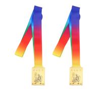 ASAKKURA 2pcs Judo Award Medals Student Reward Medals Zinc Alloy Metal Rectangular Shape Modern Aesthetics Uplifting Reward Motivating for School Martial Arts Competition