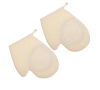 ASAKKURA 2pcs Loofah Exfoliating Bath Gloves for Deep Clean and Gentle Scrubbing, Glove Shape with Cotton Material, Suitable for Shower Use on Legs and Arms