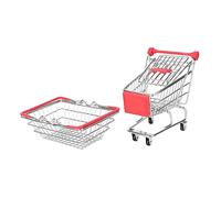 ASAKKURA 2pcs Mini Trolley Shaped Snack Baskets with Electroplated Corrosion Resistant Frame Thick Fried Food Trays for Oil and Water Drainage Random Color Decorative Storage Random Color