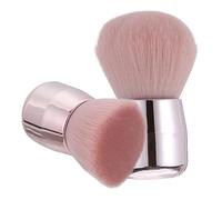 ASAKKURA 2pcs Mushroom Shape Face Makeup Brush Retractable Portable Powder Blush Foundation Tools for Travel Fiber Plastic Materials