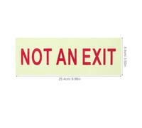 ASAKKURA 2pcs Red Pvc Not An Exit Signs 10x3.5 Inch High Visibility Self-adhesive Warning Signs for Emergency Preparedness and Facility Use