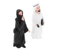 ASAKKURA 2pcs Resin Arabian Figurines Miniature People Collectible High-precision Carving Unique Arabian Design Assorted Color Lifelike Details for Festive Occasions