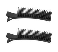 ASAKKURA 2pcs Small Black Hair Sectioning Clips with Comb for Salon Haircuts and Styling - Professional Multi-function Hair Clips for Women’s Layering and Coloring