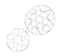 ASAKKURA 2pcs Stainless Steel Egg Steamer Rack Set, Heat-resistant Kitchen Steaming Tray 12-hole and 6-hole Design, Multi-function Rack for Household Egg Cooking and Food Steaming
