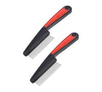 ASAKKURA 2pcs Stainless Steel Fine Tooth Combs Dandruff Comb Scalp Brush Hair Styling