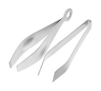 ASAKKURA 2pcs Stainless Steel Fish Bone Tweezers and Chicken Hair Removing Tool Set with 430 Angled and 304 Flat Tips, Manual Pig Hair Puller for Kitchen Cooking and Food Preparation
