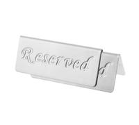 ASAKKURA 2pcs Stainless Steel Reserved Sign Holder Double-sided Tabletop Reservation Stand for Restaurant Banquets Weddings Events Display