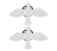 ASAKKURA 2pcs White Dove Lapel Pin Badge Zinc Alloy Communion Accessory Symbolizing Peace and Love, Meticulously Crafted Faith Lapel Pins for Special Occasions and Holy Communion