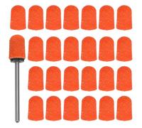 ASAKKURA 30 Sets 7mm Manicure Sanding Caps with Shaft, Nail Drill Replacement Bits for Pedicure Foot Sander, Grit Polishing Bands for Hard Skin Removal and Nail Care