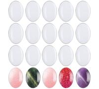 ASAKKURA 30pcs Glass Nail Art Beads Display Chart for Gel Polish Oval Shape Nail Shapes Board for Salon and DIY Showing Holder