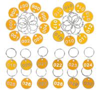 ASAKKURA 30pcs Round Number Tags Keychain Number Tags 2.4 Inch Aluminum Alloy Lightweight Organizing Simple Design Craftsmanship Stylish Practical for Shopping Malls and Homes