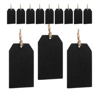 ASAKKURA 32pcs Wooden Chalkboard Tags Double Sided Mini Small Blackboard Signs with String Easy to Hang Black Mini Chalkboard for Weddings Crafts