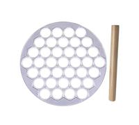 ASAKKURA 37-Hole Aluminum Alloy Dumpling Maker Mold Set Rolling Pin Household Convenient Dumpling Wrapper Maker Kitchen Accessory for Homemade