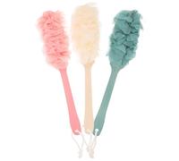 ASAKKURA 3pcs Bath Flower Shower Mesh Scrubbers Creative Shape Long Handle Rich Bubbling Strong Foaming Soft Bathing Accessories for Bathroom Use Random Color
