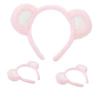 ASAKKURA 3pcs Cute Bear Ear Headbands for Girls Cartoon Hair Bands for Cosplay Party Soft Non-deforming Design for Face Washing Fun Photo Props Adorable Accessories for Festive Celebrations