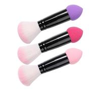 ASAKKURA 3pcs Dual-ended Makeup Brushes with Nylon Fiber and Aluminum Handles, Soft Application for Natural-looking Finish, for Travel and On-the-go Touch-ups