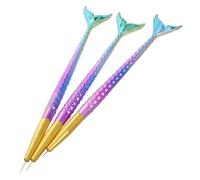 ASAKKURA 3pcs Mermaid Nail Art Line Pen Set Professional Nail Art Brush Liner Tool for Painting for Supplies and Girls Kit