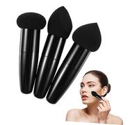 ASAKKURA 3pcs Portable Makeup Brush Pen Heart Shaped Puff for Effortless Blending and Precision Application for Routines and Travel Use