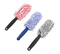 ASAKKURA 3pcs Tire and Wheel Brush Set for Car Washing Microfiber Plush Material, Scratch-free Design, Removes Stubborn Dirt from Rims and Car Paint for Routine Maintenance