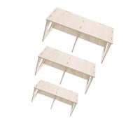 ASAKKURA 3pcs Wooden Hamster Hideaway House Multi Chamber Organic Wood Shelter for Small Pets Hedgehogs and Mice Activity Boosting Design Fits Various Enclosures